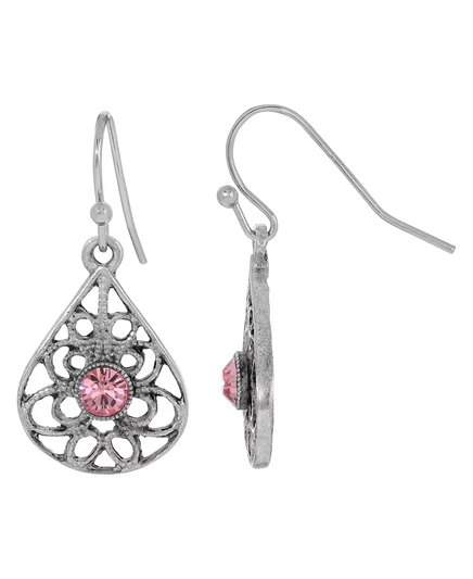 Серьги 2028 Crystal Filigree подвесные, розовые