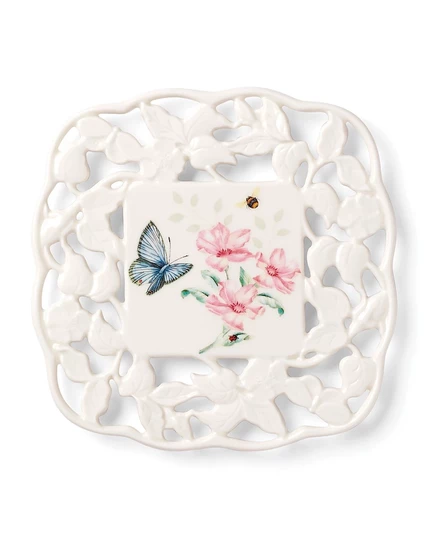 Кухонная резная подставка Lenox Butterfly Meadow белого цвета