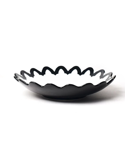 Тарелка для пасты Coton Colors Arabesque Scallop 28 см, черная