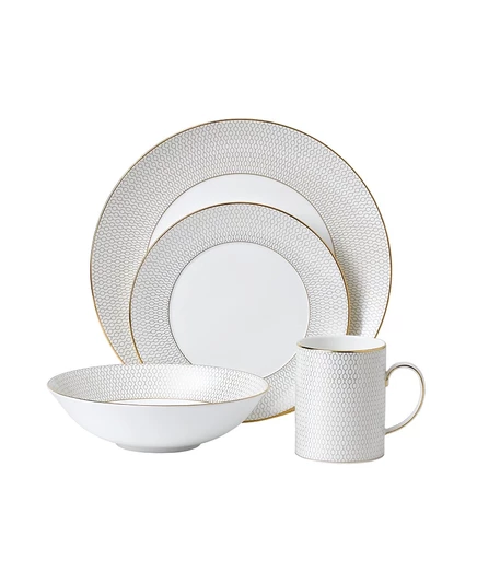 Набор столовой посуды Wedgwood Gio Gold, 4 предмета, белый