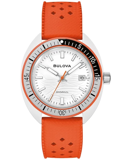 Мужские часы Bulova Snorkel 41 мм, оранжевый ремешок