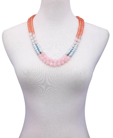Красивое женское колье из бисера T Tahari с эффектными безделушками rose