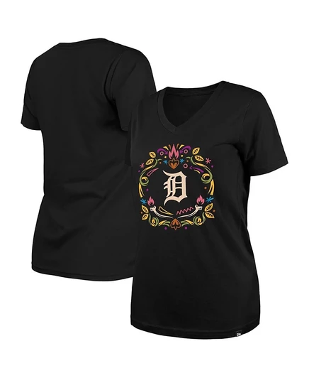 Женская футболка New Era Detroit Tigers Día de los Muertos, черная