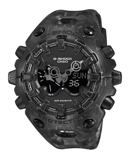 Мужские японские кварцевые аналоговые цифровые часы G-Shock из серой смолы 58,2 мм серого цвета