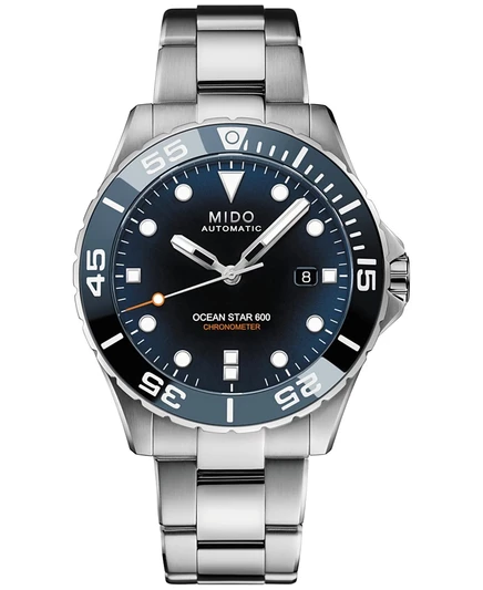 Мужские часы Mido Ocean Star 600 автомат 44 мм, синий