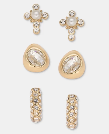 Женские серьги Anne Klein с кристаллами и искусственным жемчугом, белые
