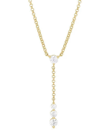 Колье Forever Grown Diamonds Lariat 43 см, 0,5 ct, с позолотой