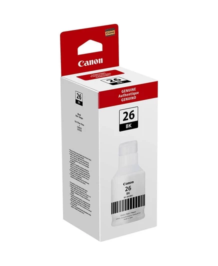 Флакон с пигментными чернилами Canon GI-26 для беспроводных струйных принтеров серии MAXIFY GX серии GX6020, GX7020, GX6021, GX7021, GX5020 серии MAXIFY GX, все-в-одном, черный