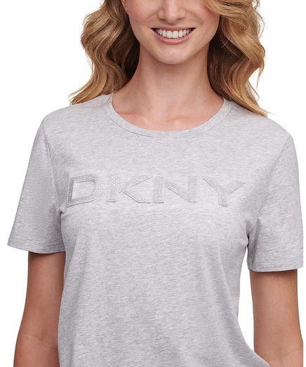 Женская футболка DKNY Glitter с блёстками, белая