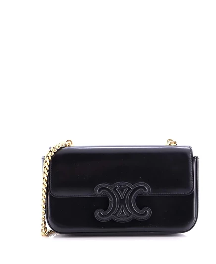 Женская сумка Pre-Owned Celine Triomphe Chain мини, черная