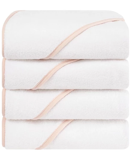 Полотенца-капюшоны American Soft Linen, 4 шт., розовые