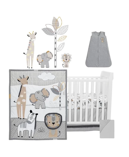Комплект в кроватку Lambs & Ivy Safari, 6 шт., серый