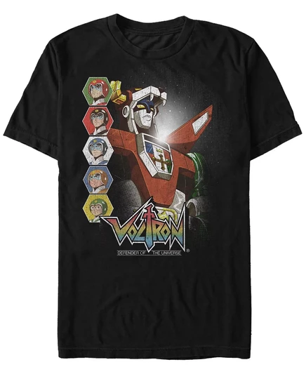 Мужская футболка с короткими рукавами и принтом Voltron: Defender of the Universe black