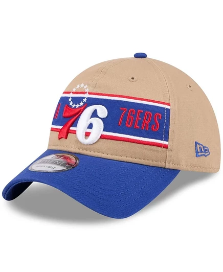 Мужская кепка New Era 9TWENTY 76ers, коричнево‑синяя
