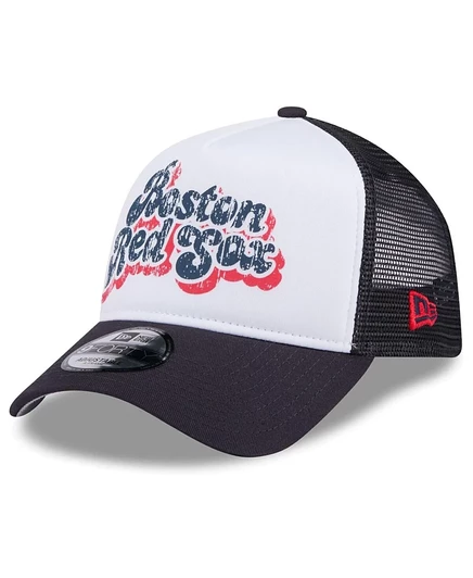 Женская бейсболка New Era 9Forty Boston Red Sox, бело‑темно‑синяя