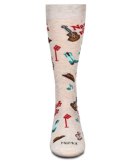 Мужские носки MeMoi из вискозы Destination от Bamboo Novelty Crew nashville