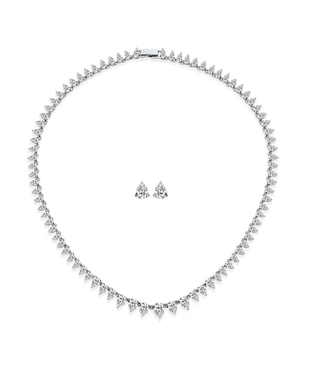 Набор Bling Jewelry колье-воротник и серьги, серебристый