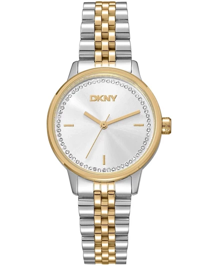 Женские часы DKNY с кристаллами, 30 мм, серебристые
