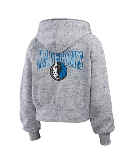 Женская толстовка Heather Grey Dallas Mavericks с капюшоном на молнии и радиатором в крапинку от Erin Andrews от Erin Andrews. heather gray