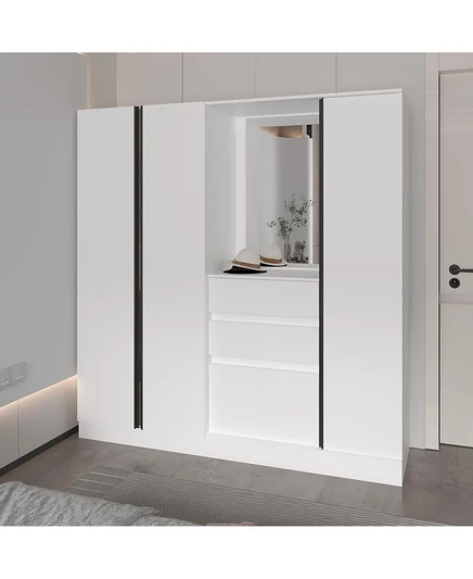 Шкаф-органайзер FM FURNITURE Canyon с зеркалом и отделениями для хранения белый