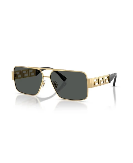 Мужские солнцезащитные очки Versace VE2290 прямоугольные, золотистые
