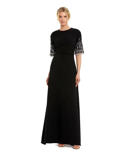 Женское платье Mac Duggal A-line с бусинами, черное