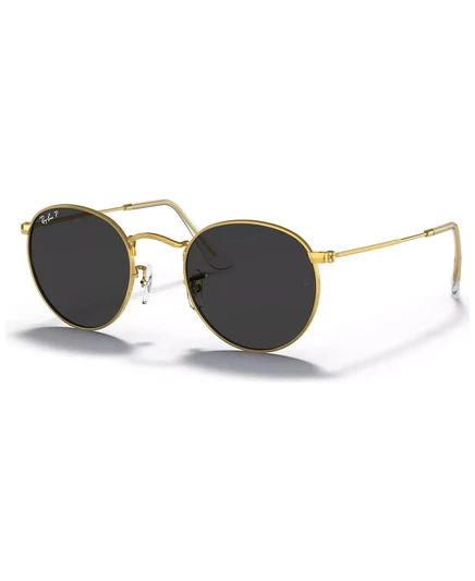  Мужские поляризованные солнцезащитные очки, Круглые металлические gold-tone