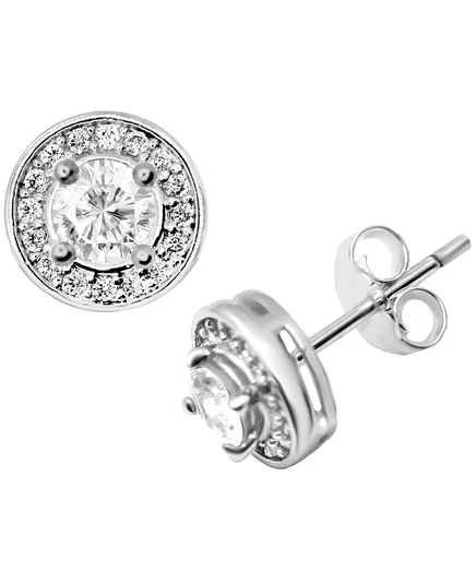 Женские серьги-гвоздики Essentials с фианитами, серебряное напыление, серебристые