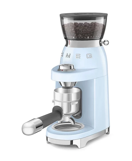 Кофемолка SMEG 50 в ретро-стиле для приготовления кофе и эспрессо синего цвета