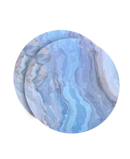 Набор 2 пробковых подставок Dainty Home Marble 38 см, голубые