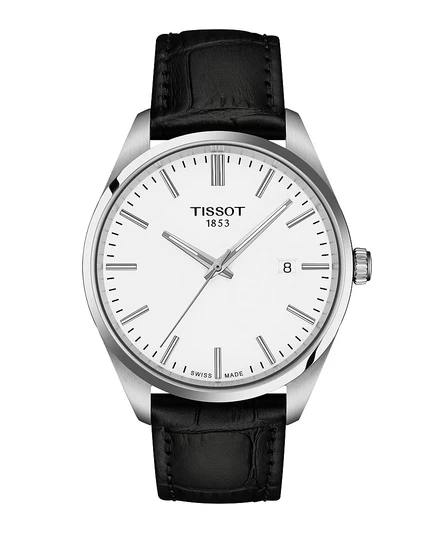 Мужские часы Tissot PR 100 40 мм кожаный ремешок, белый