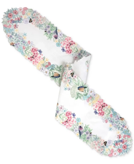Дорожка для стола Lenox Butterfly Meadow 14″×72″, белая