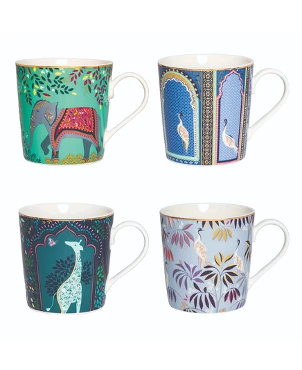 Набор кружек Portmeirion Sara Miller India, 4 шт., разноцветные