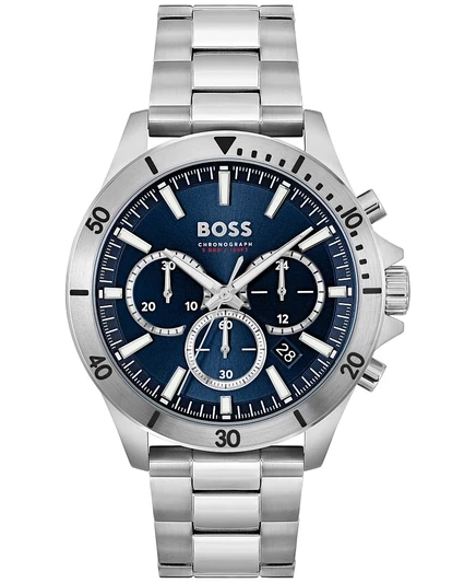 Мужские часы hugo boss troper хронограф 45 мм, серебристые