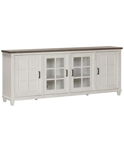 Тумба под ТВ Macy's Dawnwood 84″ с 4 дверцами, белая