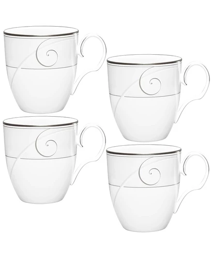 Набор кружек Noritake Platinum Wave, 4 шт., белые
