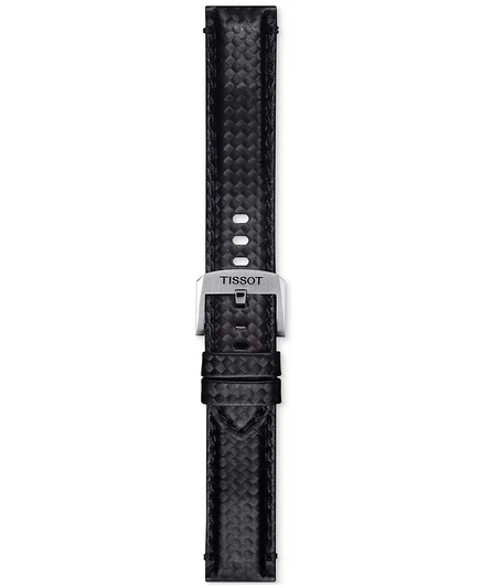Официальный сменный ремешок для часов Tissot из черной ткани черного цвета