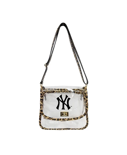 Прозрачная сумка Logo Brands New York Yankees с леопардовой отделкой, белая