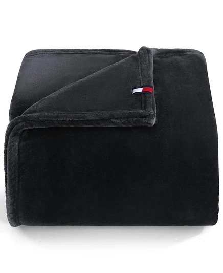 Однотонное плюшевое одеяло Tommy Hilfiger, полноразмерное/Королевское