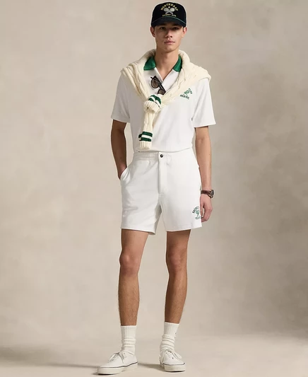 Мужские 6-дюймовые шорты Polo Prepster Terry с графическим рисунком white