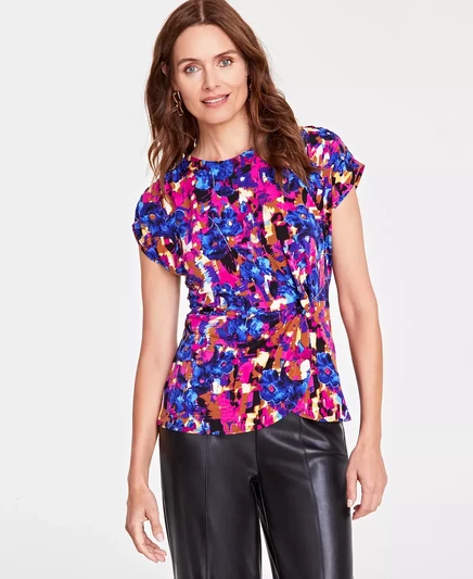  Женский топ со сборкой по бокам с принтом, созданный для Macy's mela combo