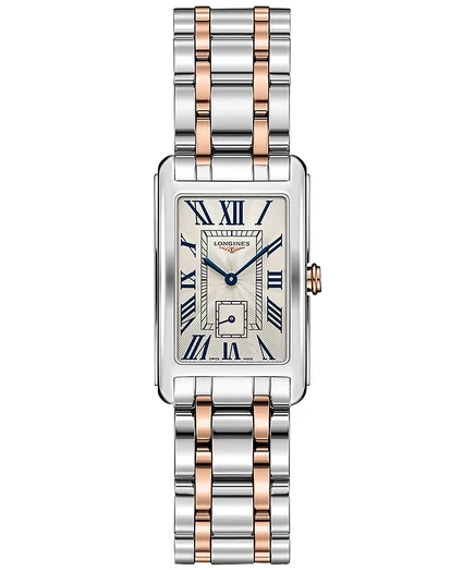 Женские швейцарские часы Longines DolceVita из розового золота 18 карат и нержавеющей стали с браслетом 23x37 мм
