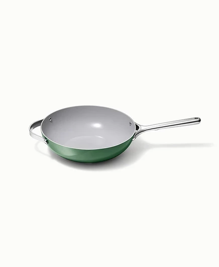 Сковорода для жарки Caraway Cookware Plus с керамическим покрытием, зеленая