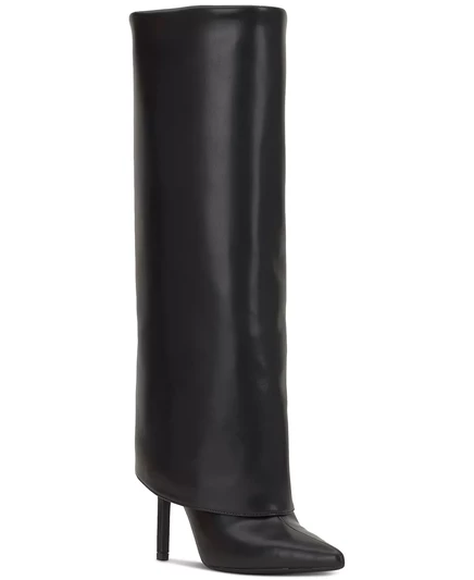  Высокие сапоги до колен с манжетами Skylar Fold Over, созданные для Macy's black smooth