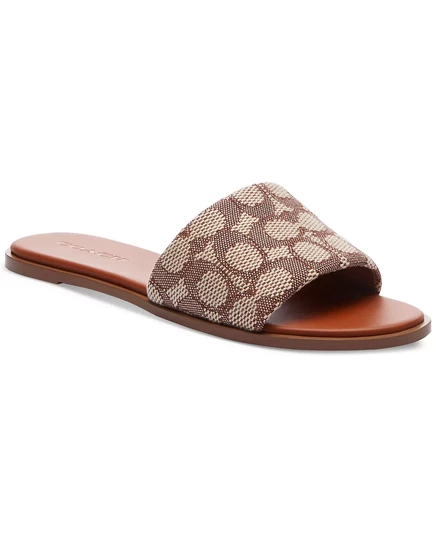  Женские фирменные жаккардовые босоножки-слипоны Holly Signature  cocoa/ burnished amber