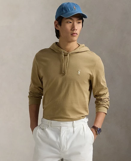 Мужская футболка-худи Polo Ralph Lauren, бежевая