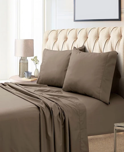 Комплект постельный Tribeca Living сатин 800 king, бежевый