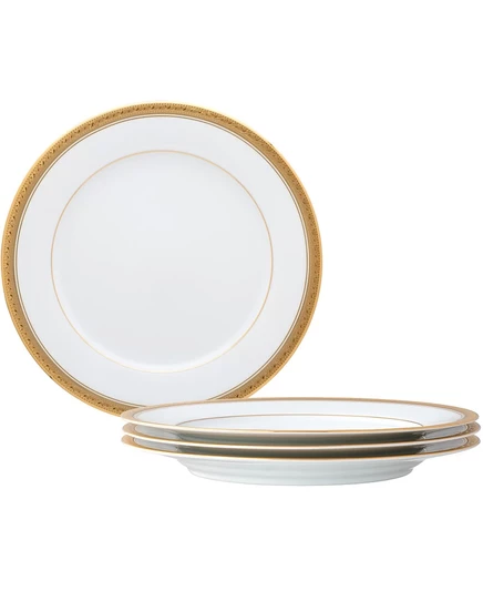 Тарелки noritake crestwood gold, 4 шт., белые с золотом