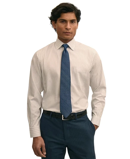 Мужская полосатая рубашка с отложным воротником Brooks Brothers