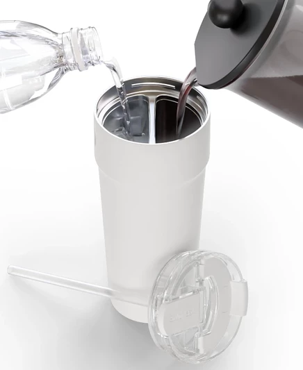 SplitFlask Двухкамерная бутылка для воды 2-В-1 с двусторонней вакуумной изоляцией из Нержавеющей Стали, Стакан, Дорожная кружка, 30 унций